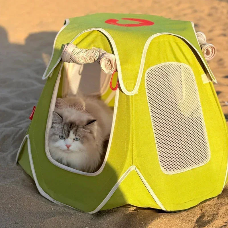 Foldable Cat Tent Bed | Mesh Windows, Padded Floor, Pets up to 30 lb