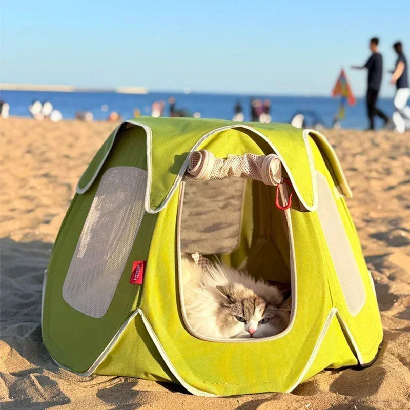 Foldable Cat Tent Bed | Mesh Windows, Padded Floor, Pets up to 30 lb