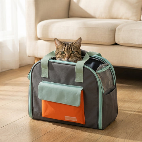 Foldable Pet Carrier Bag with Expandable Tent | Nylon | Up to 4 kg