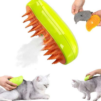 Steamy Cat Grooming Brush | Tangle-Free & Shedding Reduction | Steam-Enhanced | Gentle Massage Effect