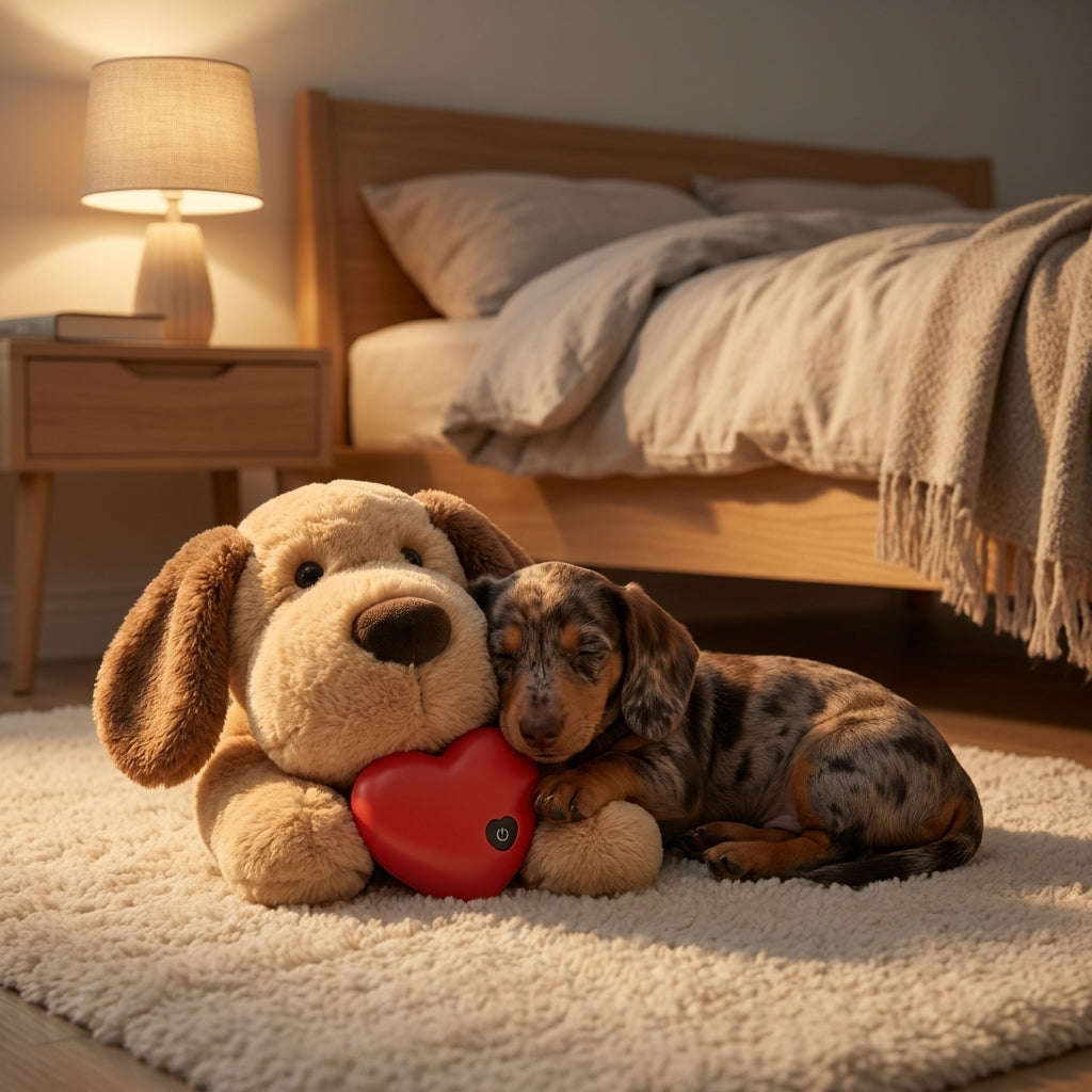 Heartbeat Plush Toy for Dogs | Soft Cuddle Companion with Pulse Device