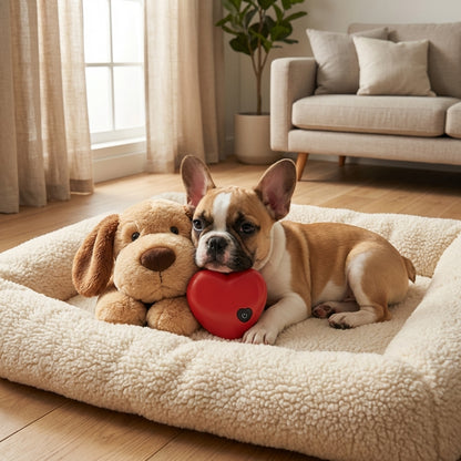 Heartbeat Plush Toy for Dogs | Soft Cuddle Companion with Pulse Device