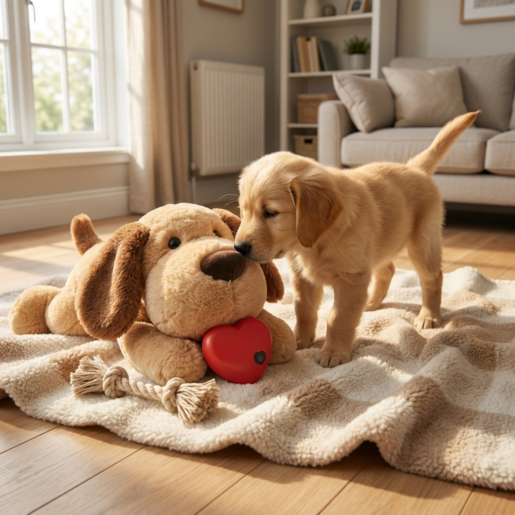 Heartbeat Plush Toy for Dogs | Soft Cuddle Companion with Pulse Device