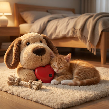 Heartbeat Plush Toy for Dogs | Soft Cuddle Companion with Pulse Device