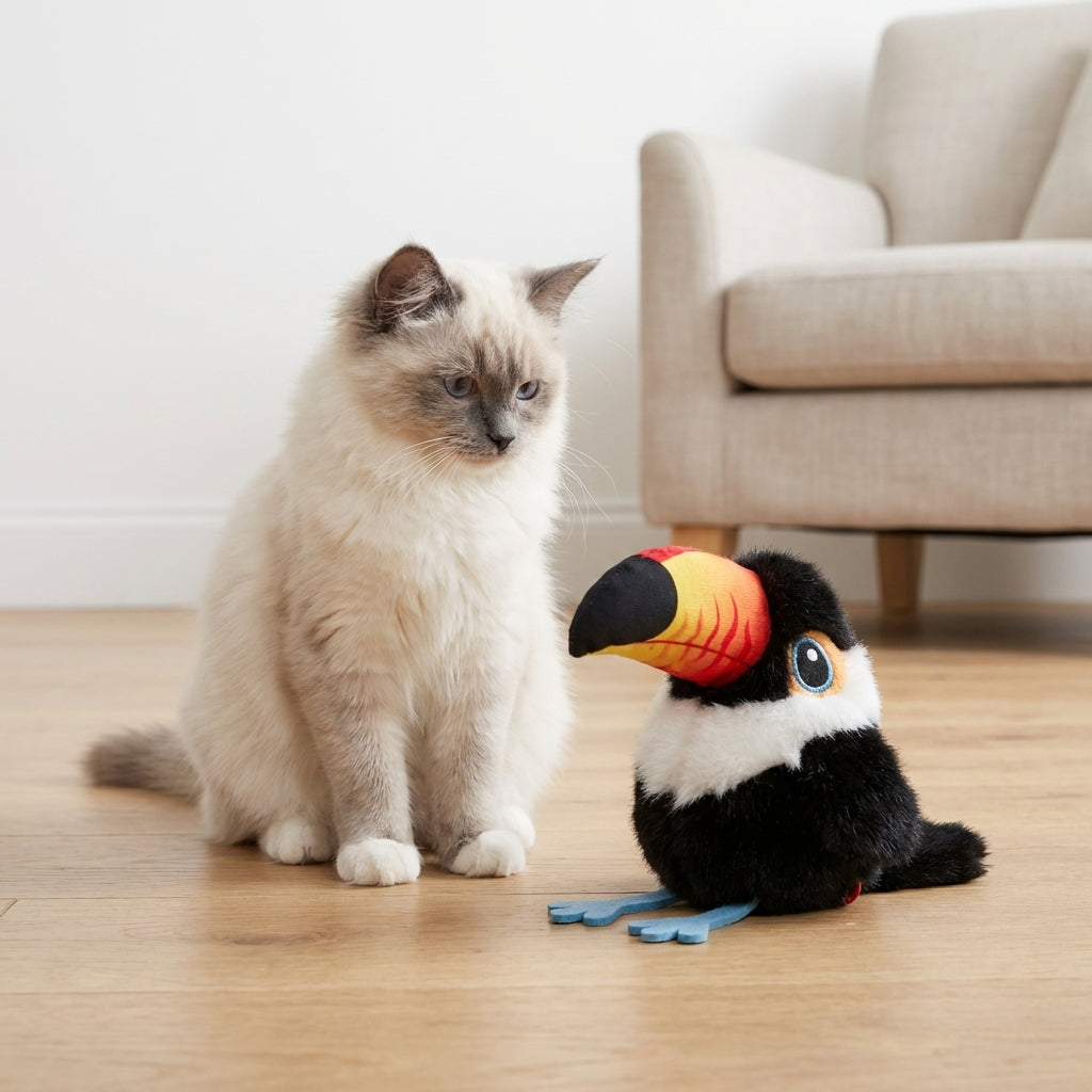 Interactive Bird Cat Toy with Flapping Wings | USB-C Rechargeable