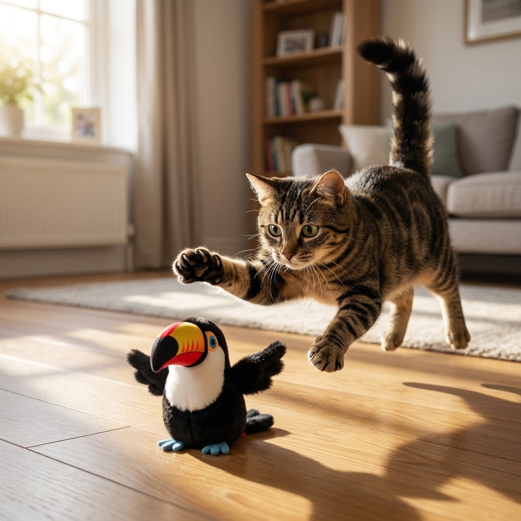Interactive Bird Cat Toy with Flapping Wings | USB-C Rechargeable