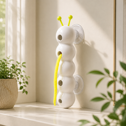 Window Cat Toy with Moving Tail | Suction Cup Mount, 15.7 in Tall