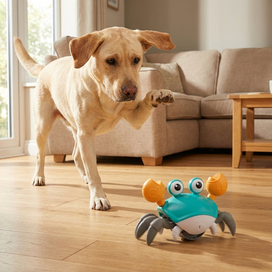 Interactive Crawling Crab Dog Toy | Motion Sensor | USB Rechargeable