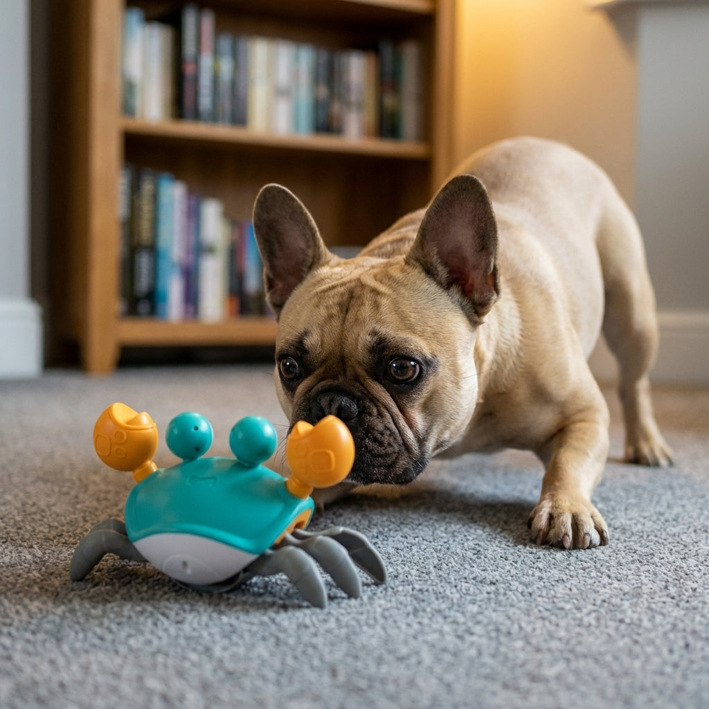 Interactive Crawling Crab Dog Toy | Motion Sensor | USB Rechargeable