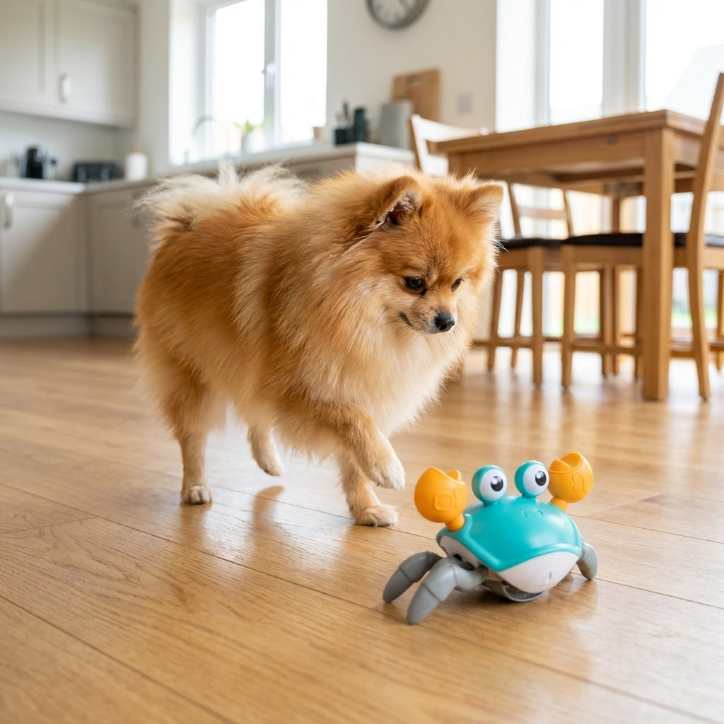 Interactive Crawling Crab Dog Toy | Motion Sensor | USB Rechargeable