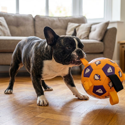 Interactive Dog Ball with Pull Straps | Fetch & Tug Toy | 15cm / 19cm