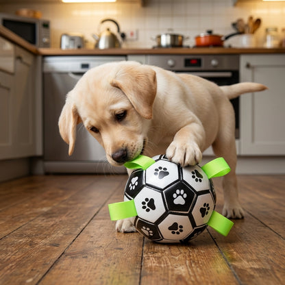 Interactive Dog Ball with Pull Straps | Fetch & Tug Toy | 15cm / 19cm