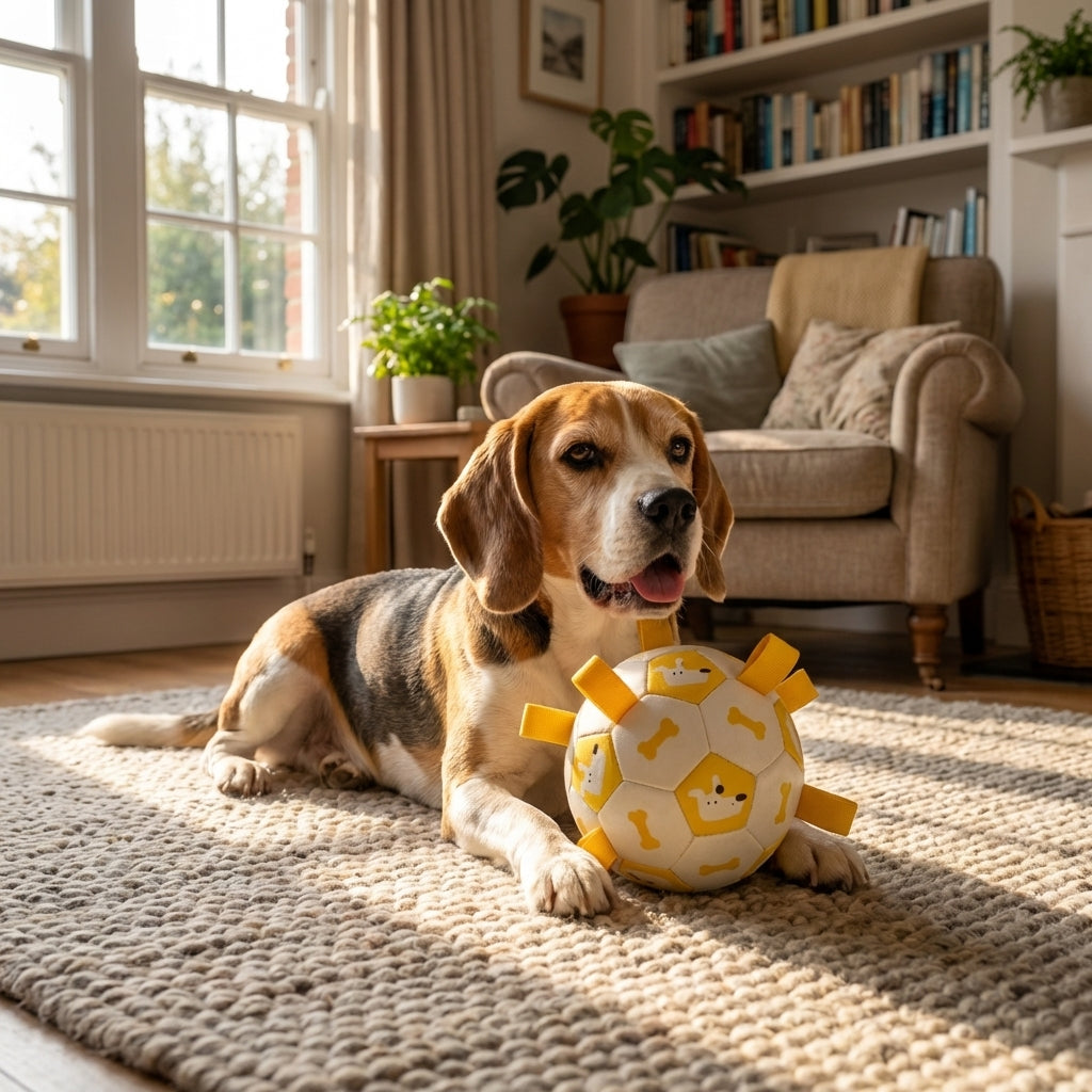 Interactive Dog Ball with Pull Straps | Fetch & Tug Toy | 15cm / 19cm