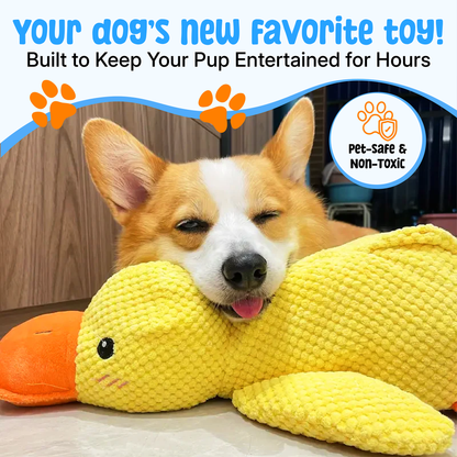 Durable Duck Dog Toy | Anxiety-Relief & Chew-Resistant | Squeaky Plush | Boredom Relief for All Breeds