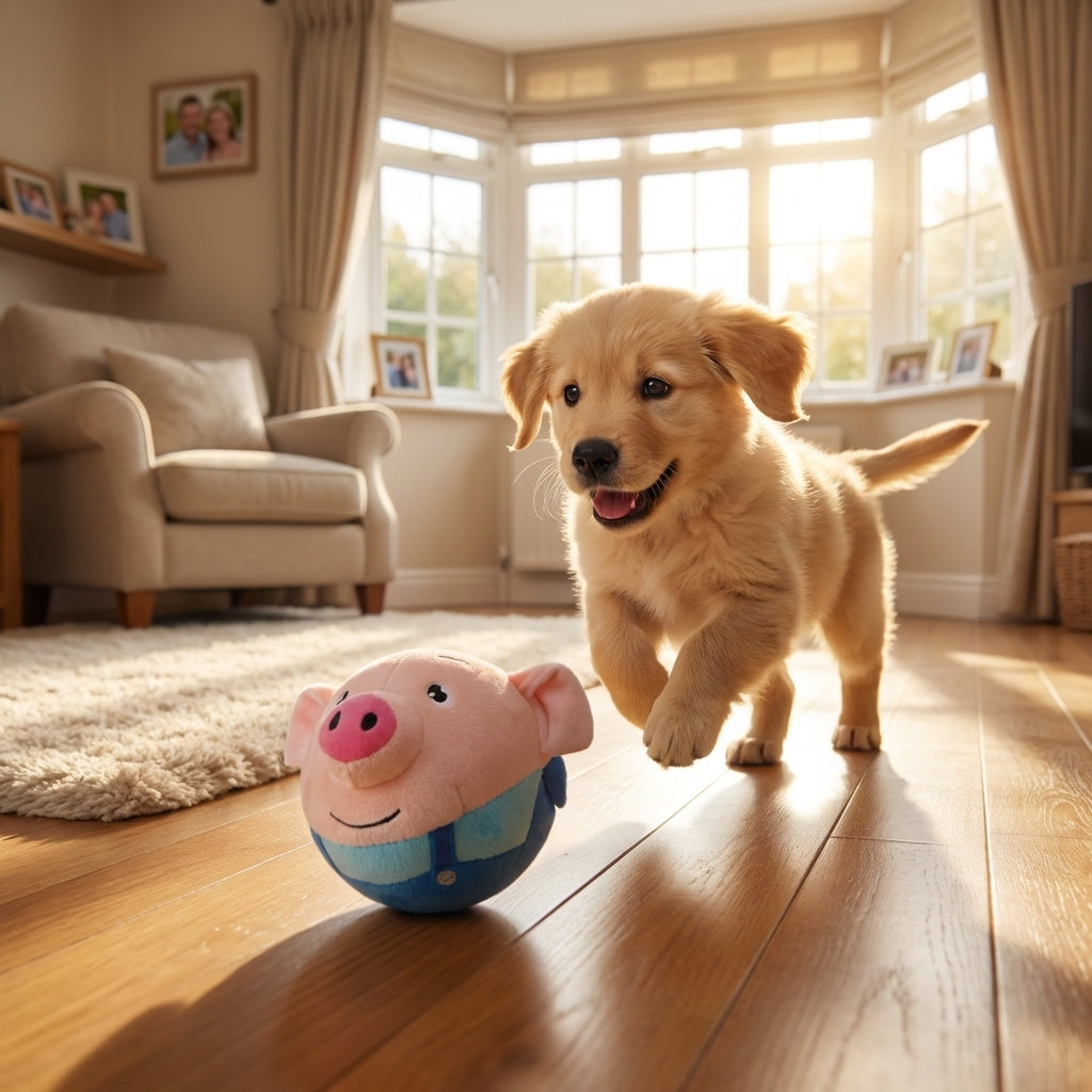 Interactive Motion-Activated Plush Dog Toy | USB Rechargeable | 15 cm