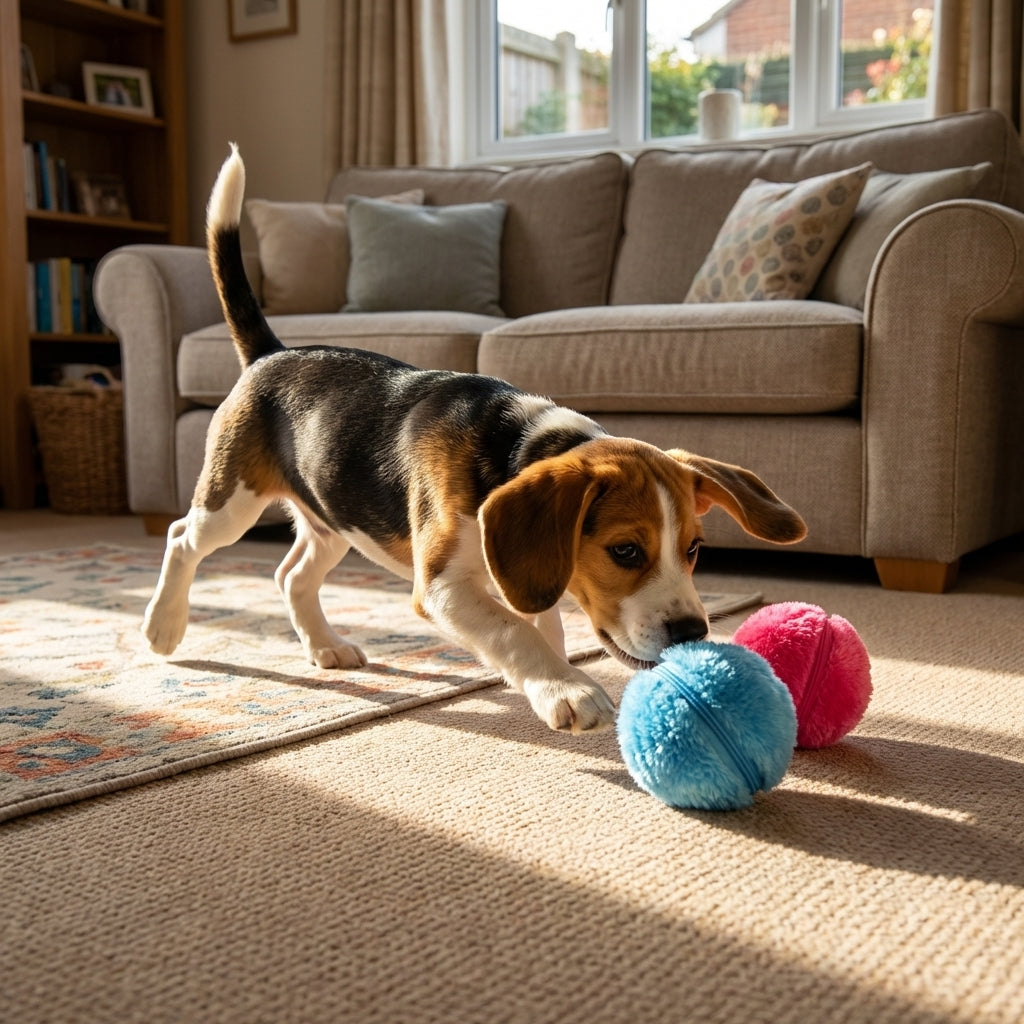 Interactive Motion-Sensor Ball Toy for Dogs | Plush TPR | 8 cm