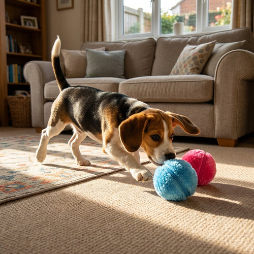 Interactive Motion-Sensor Ball Toy for Dogs | Plush TPR | 8 cm