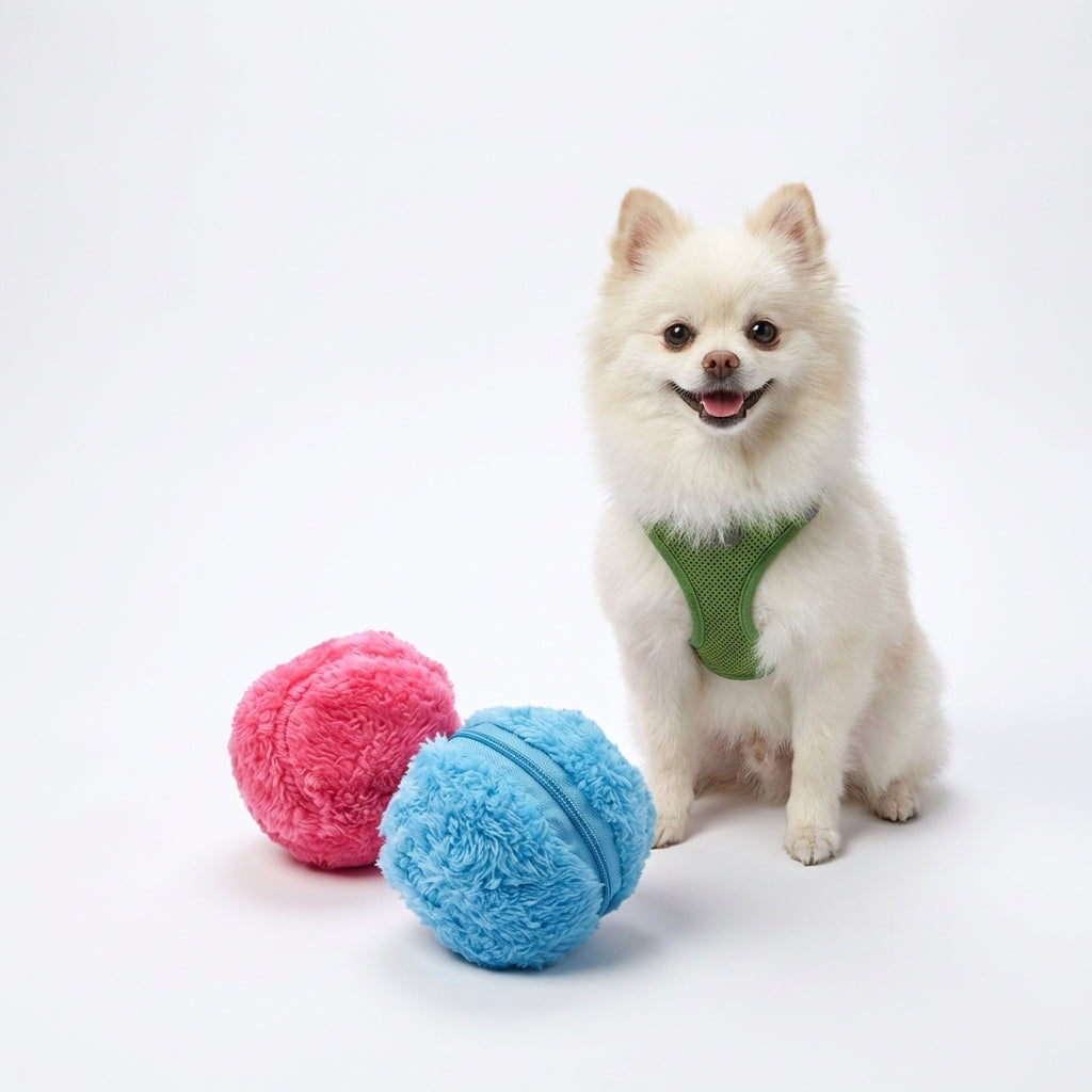 Interactive Motion-Sensor Ball Toy for Dogs | Plush TPR | 8 cm