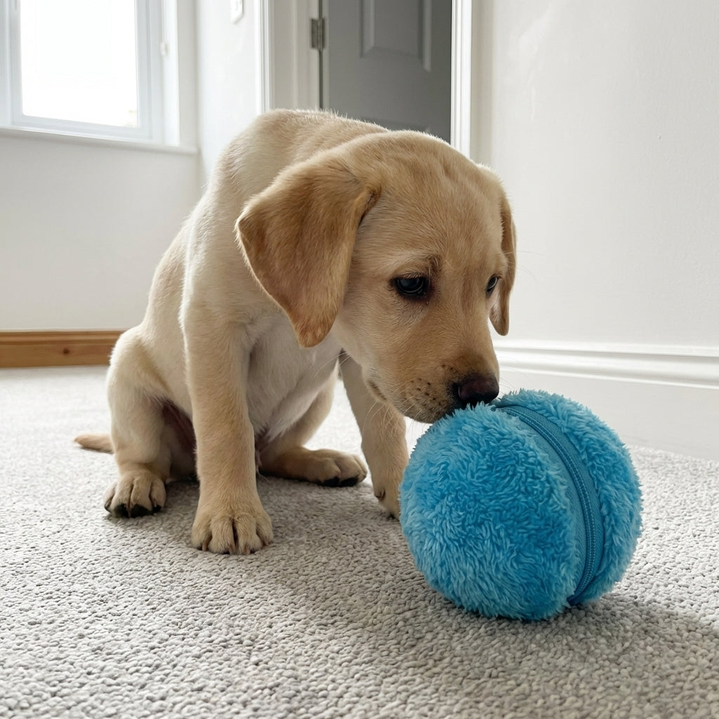 Interactive Motion-Sensor Ball Toy for Dogs | Plush TPR | 8 cm