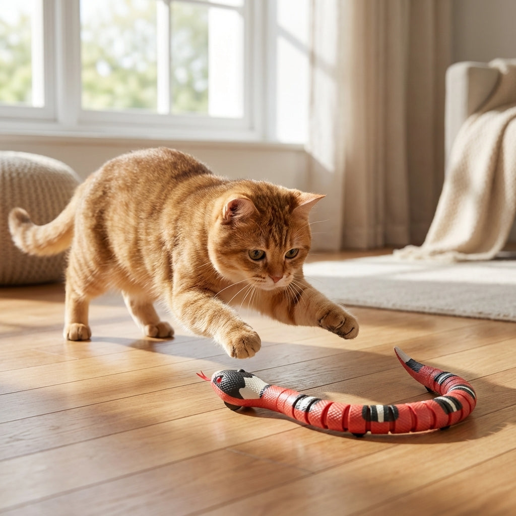 Interactive Snake Cat Toy | Motion-Activated | Electric