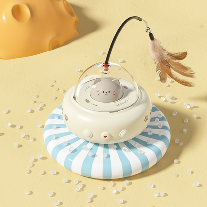 Automatic Laser Cat Toy with Feather | Rolling UFO Design, 2 Colors