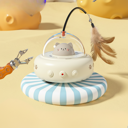 Automatic Laser Cat Toy with Feather | Rolling UFO Design, 2 Colors