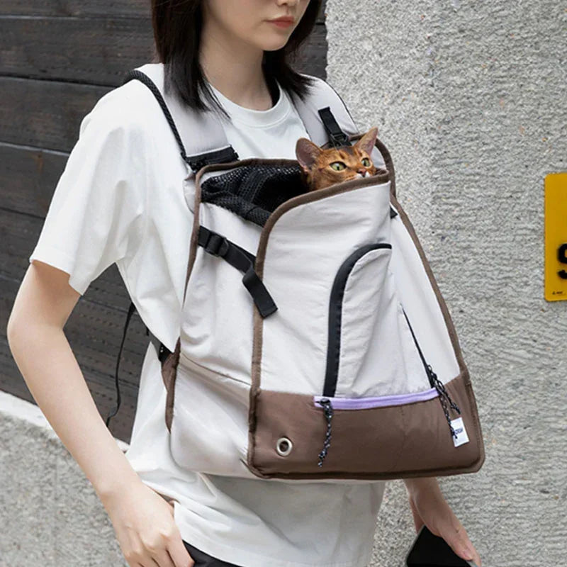 Cat Front Carrier Backpack | Head-Out Opening, Wear Front or Back, 1.6 lb