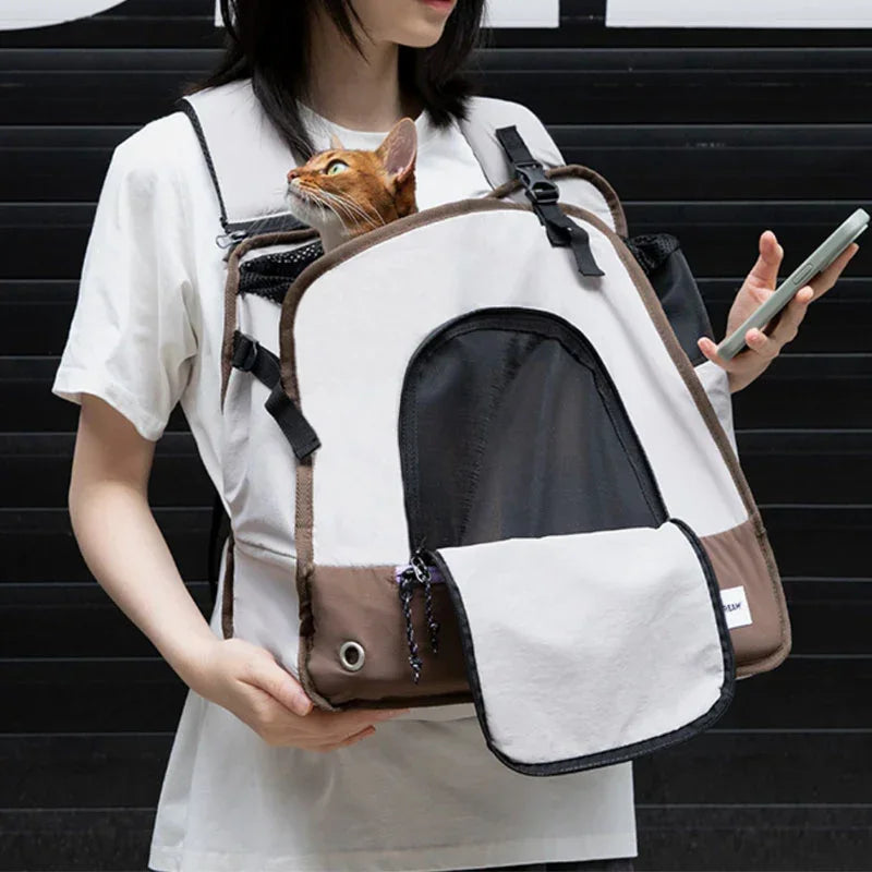 Cat Front Carrier Backpack | Head-Out Opening, Wear Front or Back, 1.6 lb