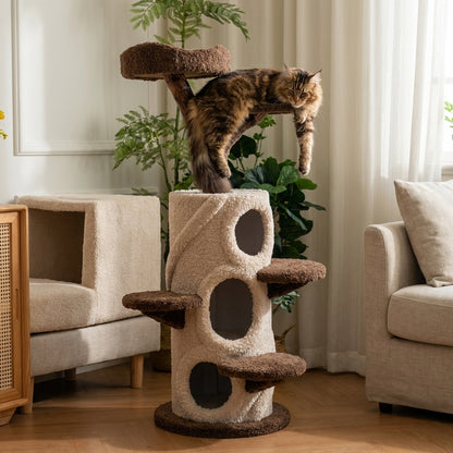 Multi-Level Cat Tree with Climbing Platforms & Hideaway | Solid Wood | 3 Sizes