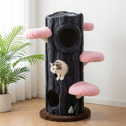 Multi-Level Cat Tree with Scratching Post & Plush Perches | Solid Wood & Sisal