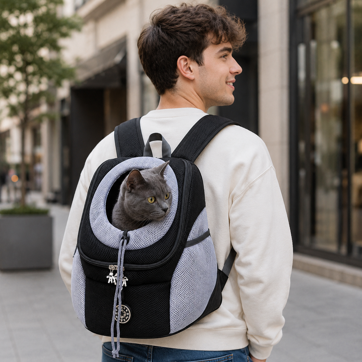 Pet Carrier Backpack, Head-Out | Mesh Sides, Up to 24 lb, 3 Sizes