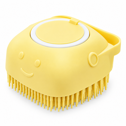 Dog Bath Brush with Shampoo Dispenser | Soft Bristles, Hand Strap