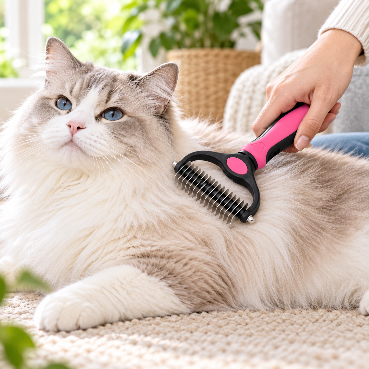 Dematting Comb for Dogs and Cats | Dual-Sided Undercoat Rake, 2 Sizes