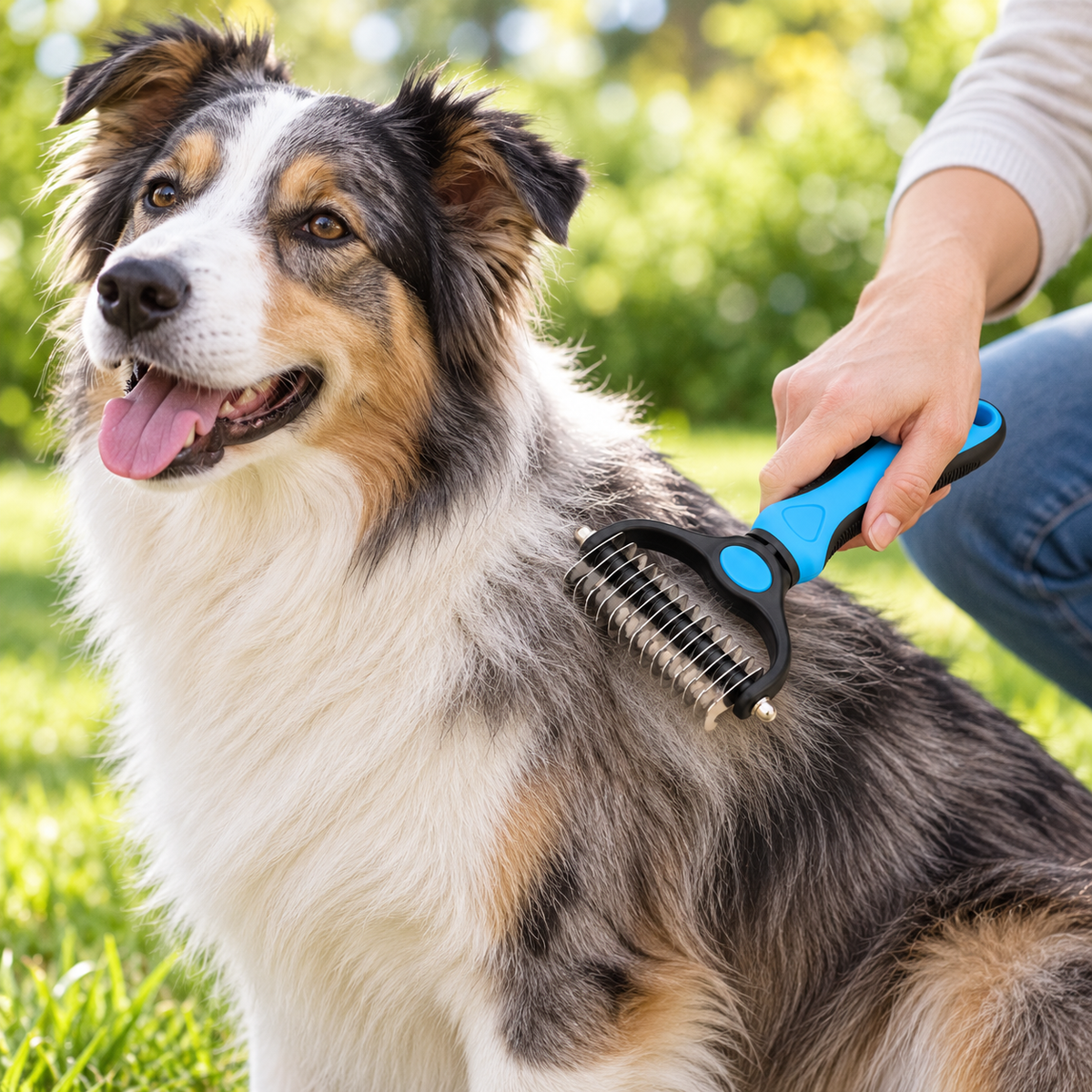 Dematting Comb for Dogs and Cats | Dual-Sided Undercoat Rake, 2 Sizes