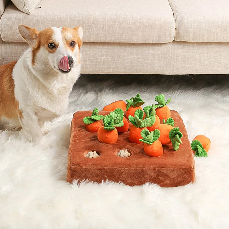 Calming Carrot Farm Dog Toy | Interactive Snuffle & Dig Toy | Mental Stimulation | Reduces Boredom & Destructive Behaviour