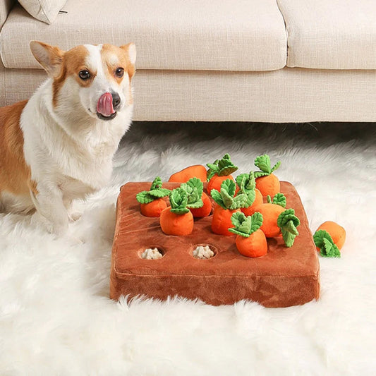 Calming Carrot Farm Dog Toy | Interactive Snuffle & Dig Toy | Mental Stimulation | Reduces Boredom & Destructive Behaviour