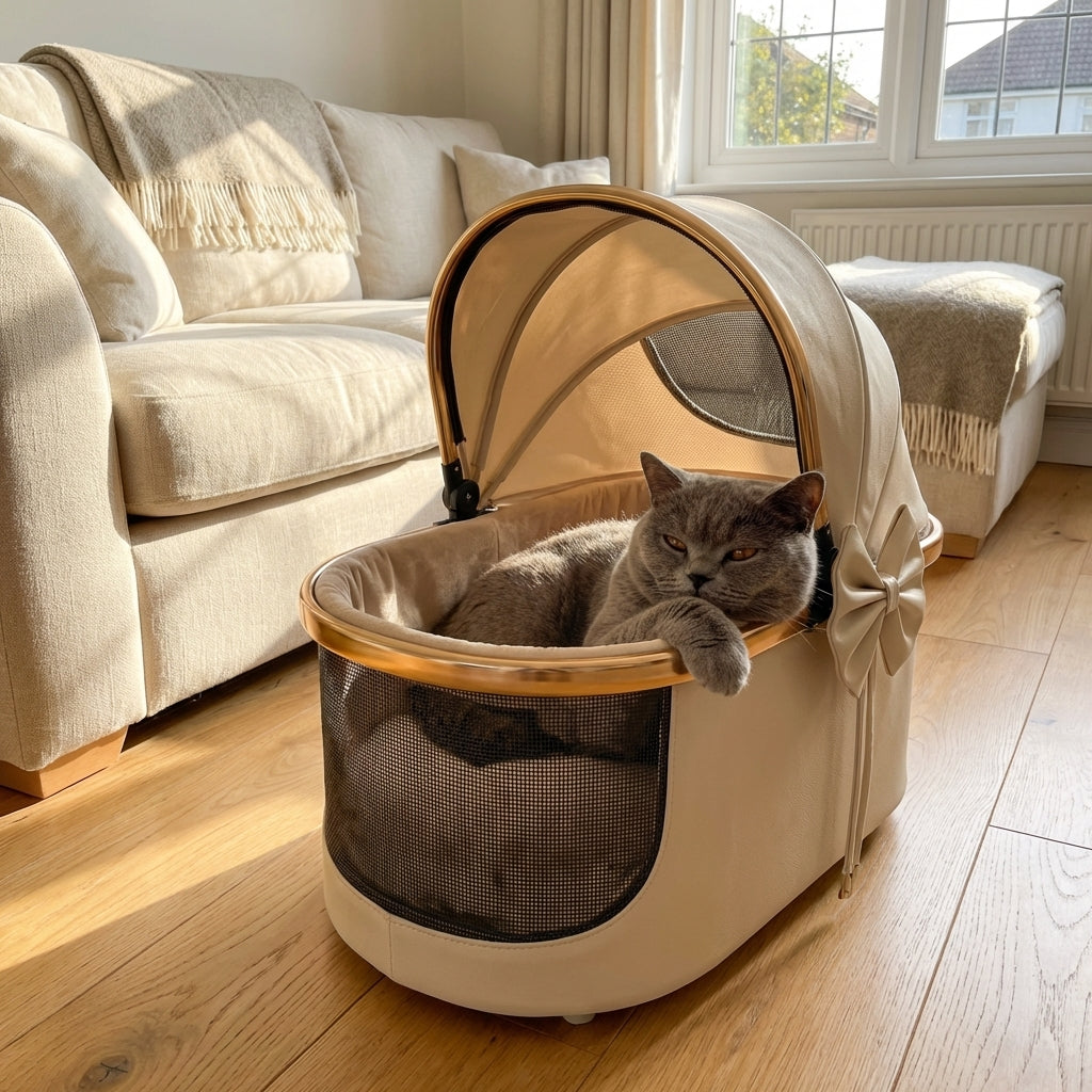Pet Stroller with Detachable Carrier | Alloy Frame, Waterproof | Up to 15 kg