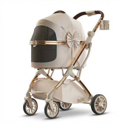 Pet Stroller with Detachable Carrier | Alloy Frame, Waterproof | Up to 15 kg