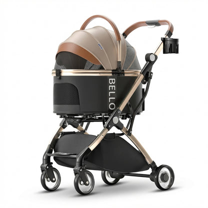 Pet Stroller with Detachable Carrier | Alloy Frame, Waterproof | Up to 15 kg