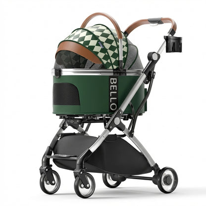 Pet Stroller with Detachable Carrier | Alloy Frame, Waterproof | Up to 15 kg