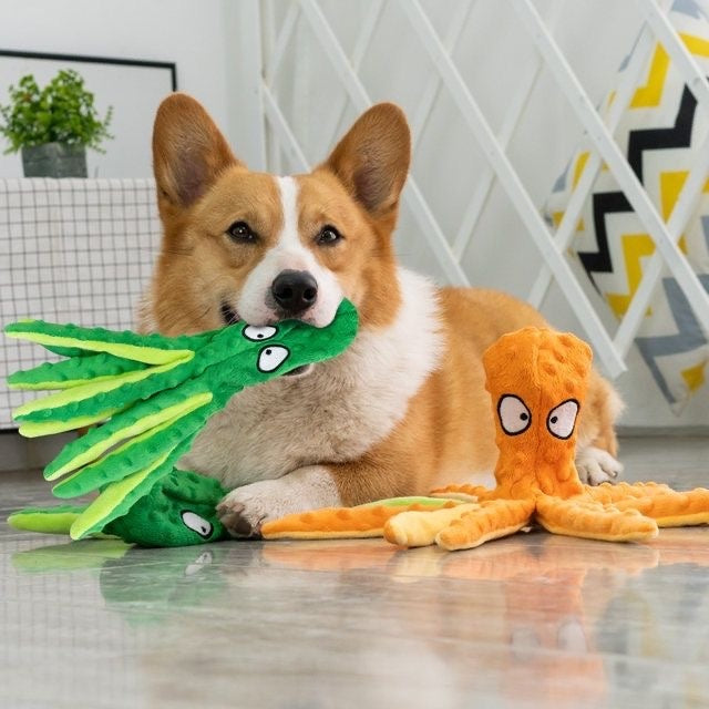 Octopus Plush Squeaky Dog Toy | Interactive & Durable | Safe for All Breeds | Reduces Boredom & Anxiety