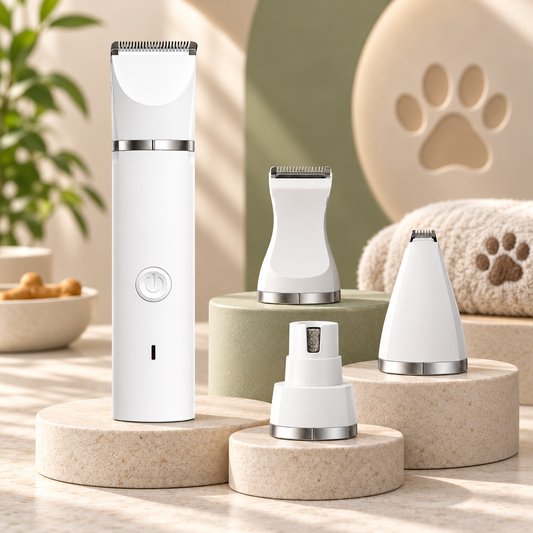 Pet Grooming Kit with Clipper and Nail Grinder | 3 Heads, USB Rechargeable