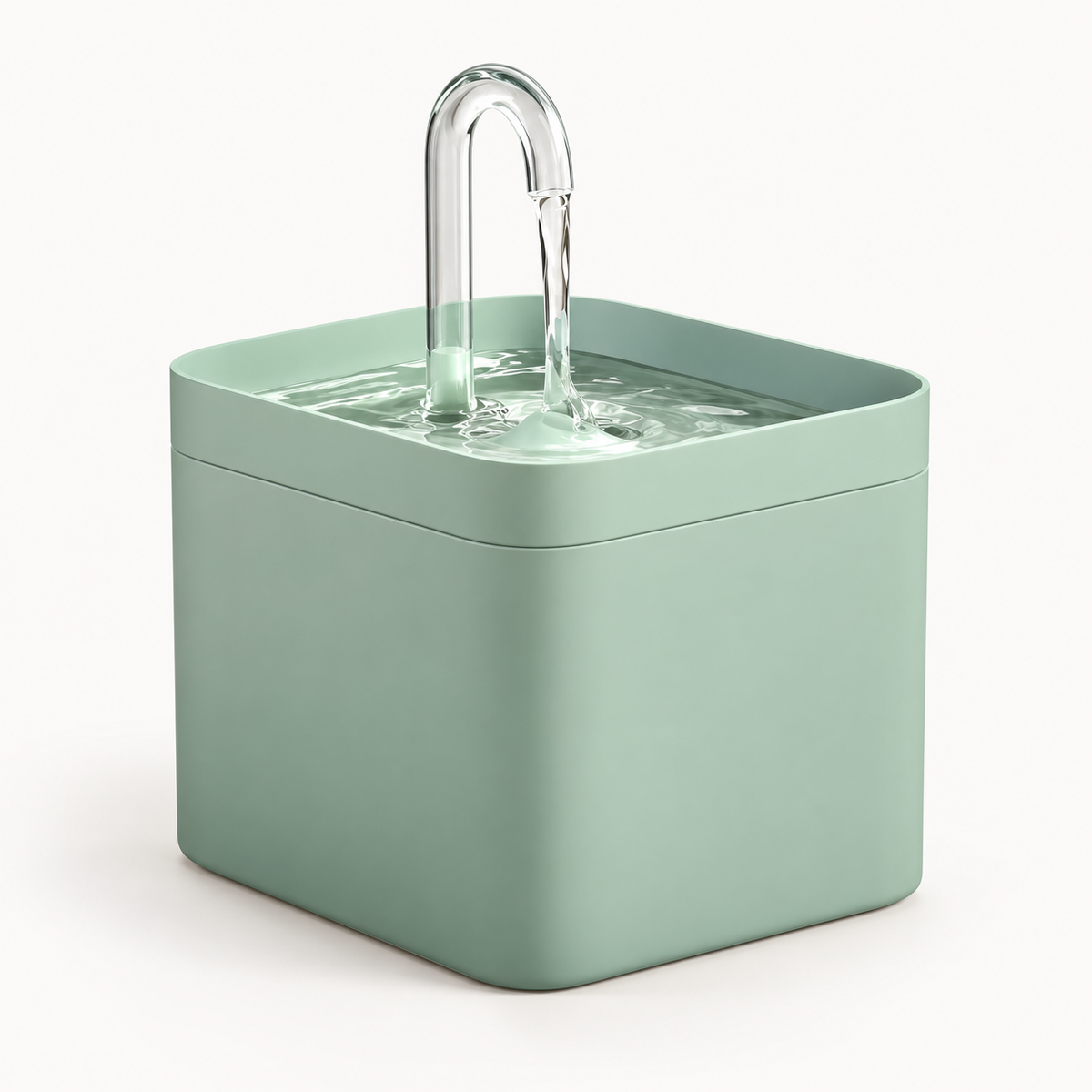 Cat Water Fountain with Filter | Clear Arched Spout, Quiet Pump
