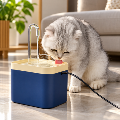 Cat Water Fountain with Filter | Clear Arched Spout, Quiet Pump