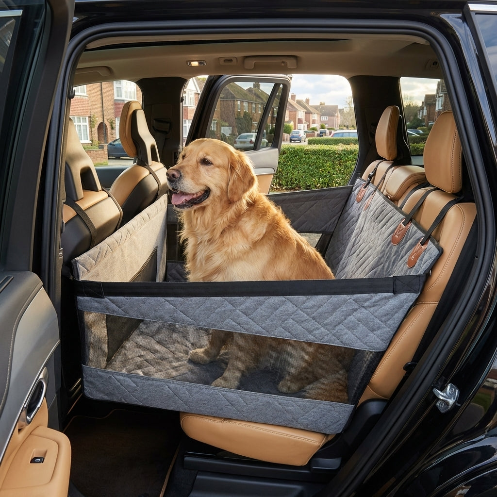 Quilted Car Seat Extender for Dogs | Hard Base & Waterproof
