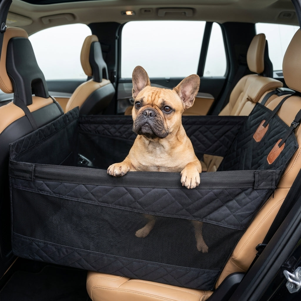 Quilted Car Seat Extender for Dogs | Hard Base & Waterproof