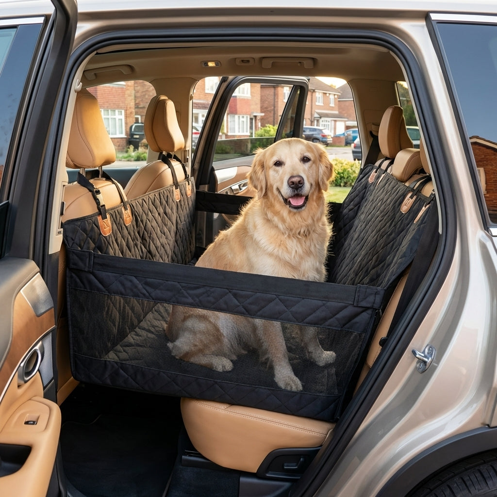 Quilted Car Seat Extender for Dogs | Hard Base & Waterproof