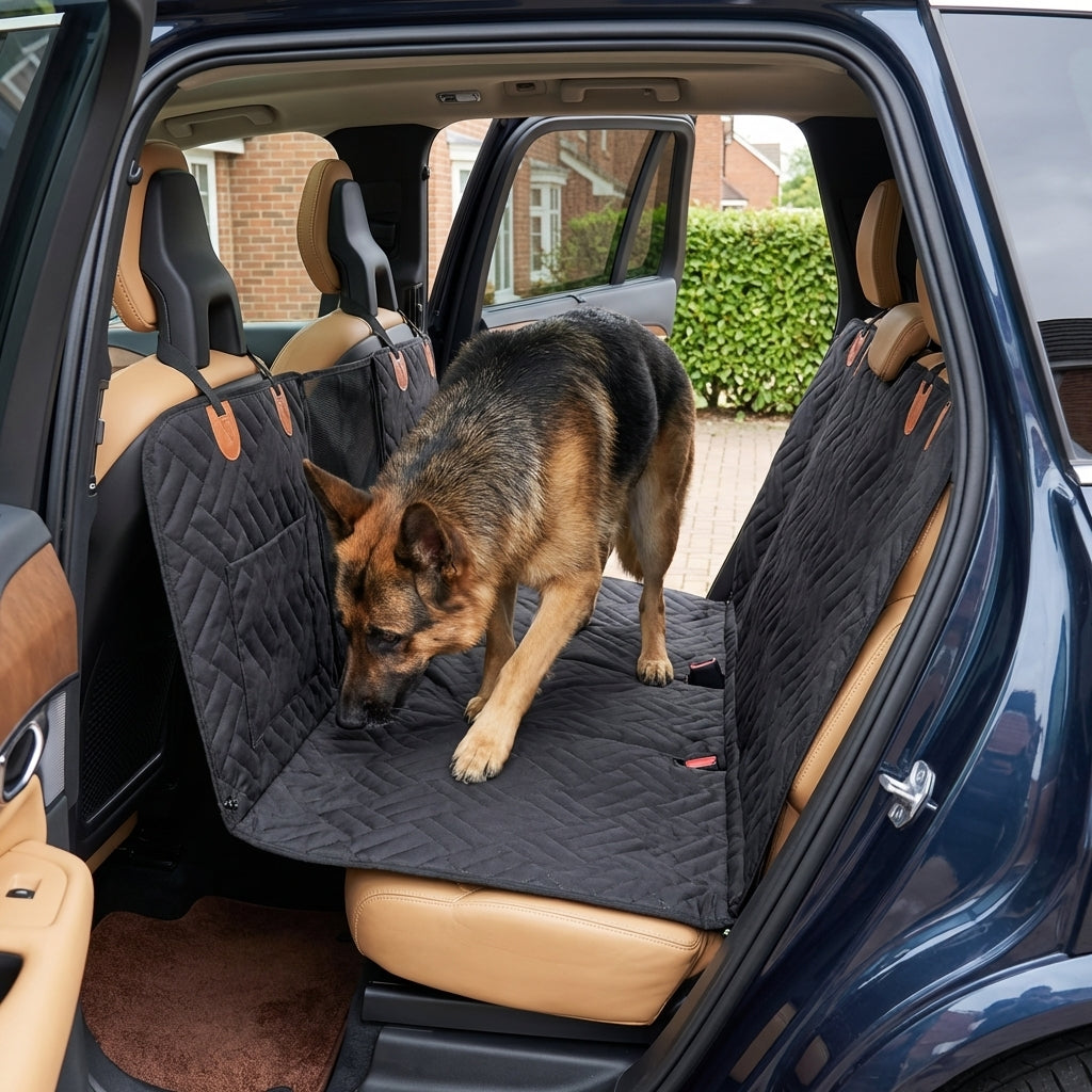 Quilted Car Seat Extender for Dogs | Waterproof | Hard Bottom & Side Panels