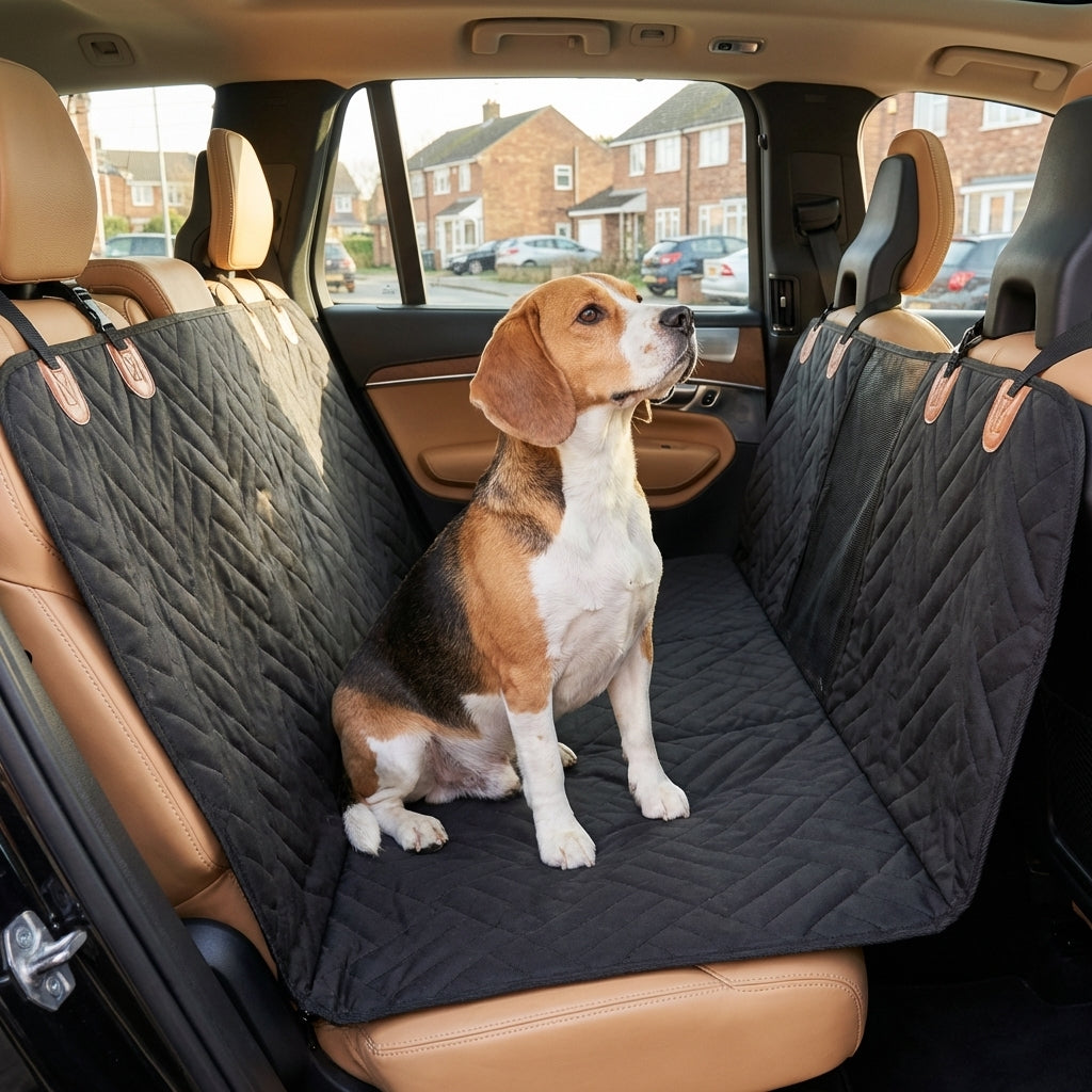 Quilted Car Seat Extender for Dogs | Waterproof | Hard Bottom & Side Panels