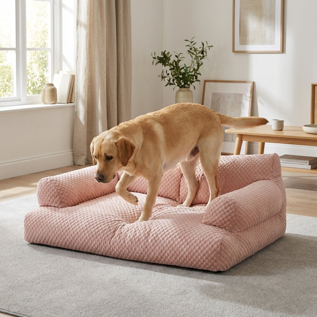Quilted Ice Silk Dog Sofa Bed with Raised Sides | Cooling Fabric | M–XXL